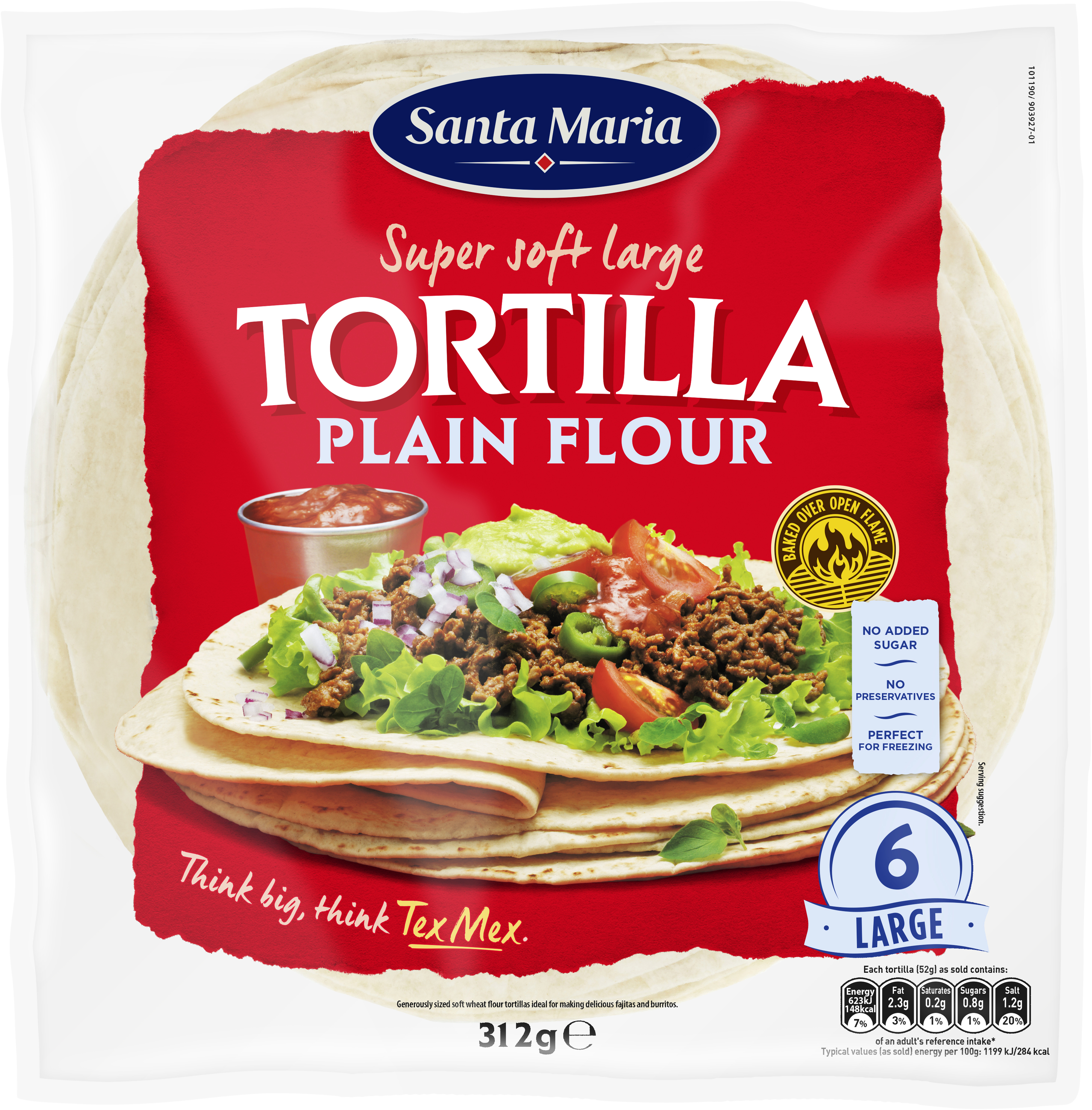 Large Plain Flour Soft Tortillas